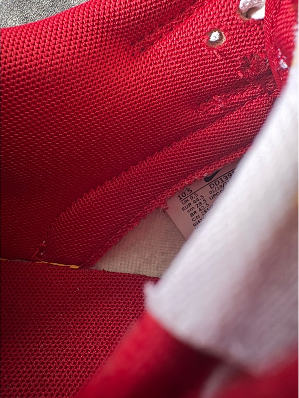Nike Dunk Low Red and White Sneakers - Picture 7 of 8